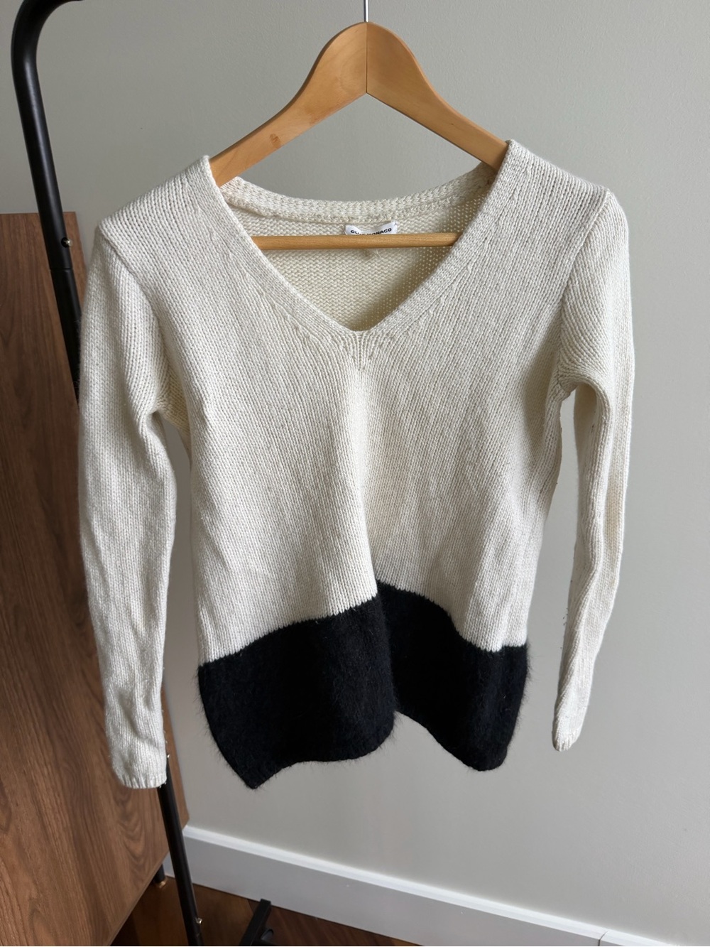 Club Monaco Colorblock V-Neck Wool & Cashmere Sweater Size S
